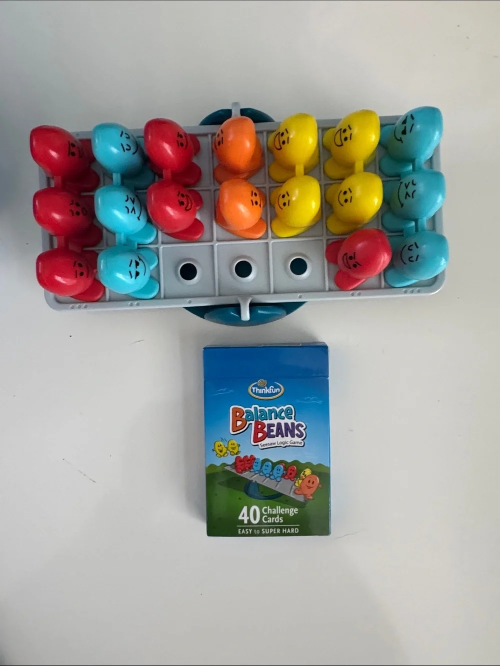 Think! Balance Beans Logic Game with Blue, Red, Yellow, Orange Beans